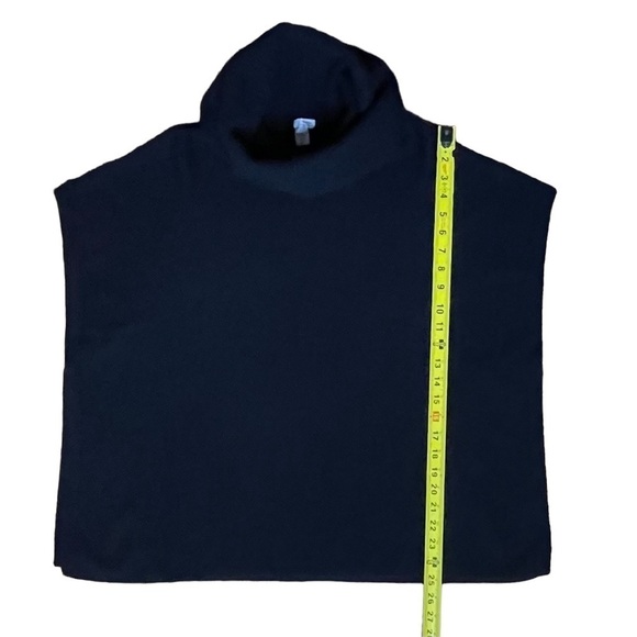 Halogen Cashmere Wool Blend Black Cowlneck Poncho Sweater XS/S Oversized - Picture 6 of 8